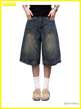 Baggy Jean Shorts for Women Jorts Wide Leg Denim Summer
